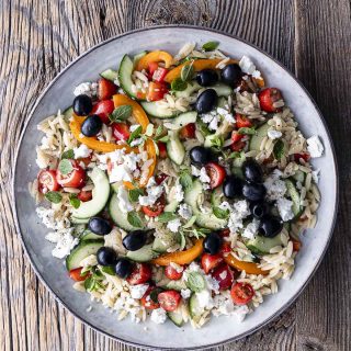 Kritharaki Salat mit Feta